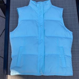 Blue/green puffer vest